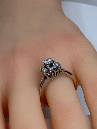 Bague 55 Bague Margueritte en Or blanc & Diamants 58 Facettes AB72