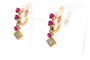 Boucles d'oreilles Boucles d'oreilles Art Déco or jaune rubis de synthèse et diamants 58 Facettes 17568