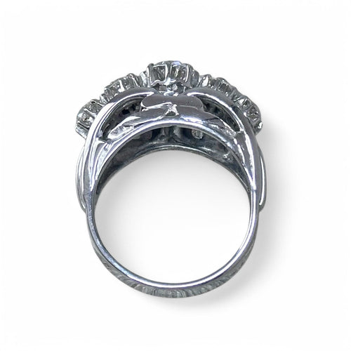 Bague 56 Bague jarretière diamants or et platine 1930 58 Facettes 334