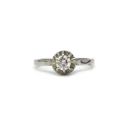 Bague Solitaire - Or, platine et diamant 58 Facettes 220034SP