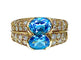 Bague 59 Bague bandeau Or jaune Topaze Diamants 58 Facettes AB229