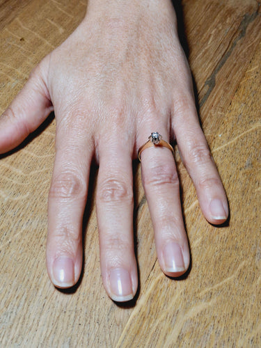 Bague 54 Solitaire En Or Jaune Et Diamant 58 Facettes