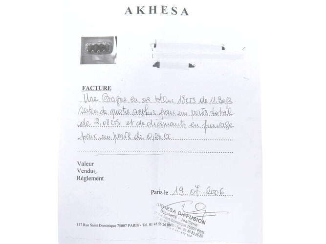 Bague 54 bague sertie 4 saphirs 2.08ct et 30 diamants 0.24ct 54 or blanc 18k 58 Facettes 267841