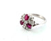 Bague en or blanc avec rubis et diamants