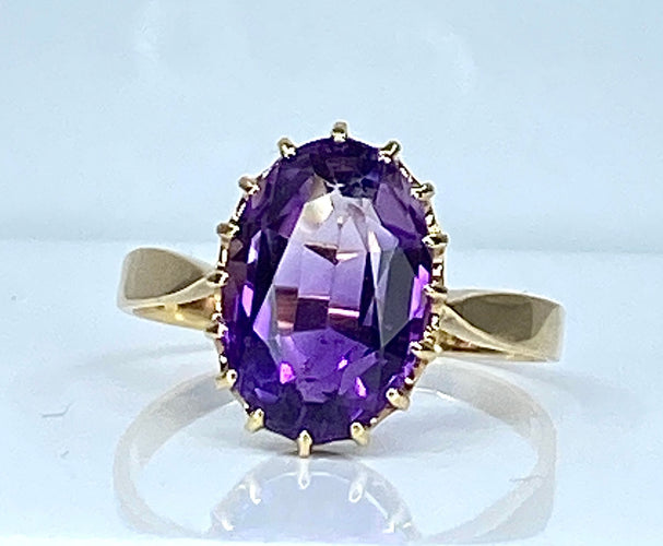 Bague Bague or jaune et améthyste 58 Facettes AB477