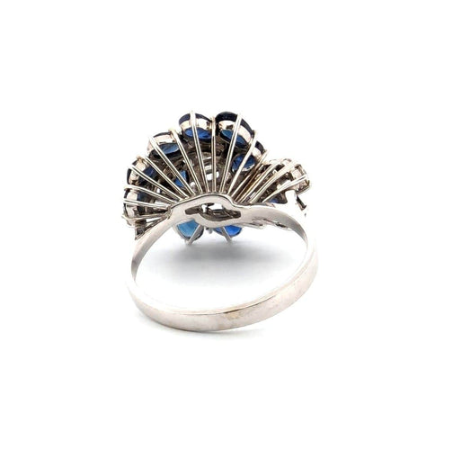 Bague 55 Bague en or blanc avec saphirs et diamants 58 Facettes