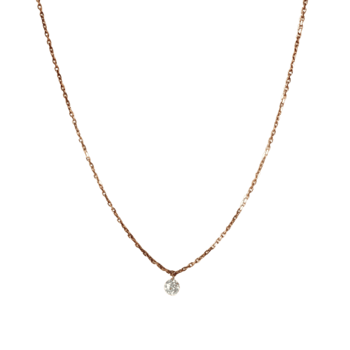 Collier Collier or rose et diamant 58 Facettes
