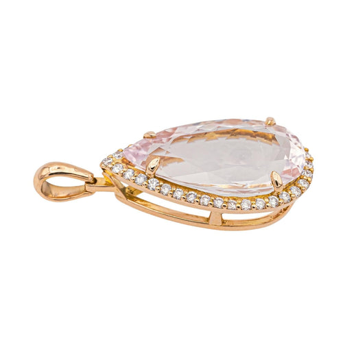 Pendentif Pendentif Poire Or rose Morganite, Diamant 58 Facettes 4063808RV