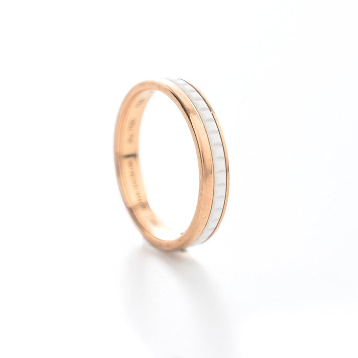 Bague 59 BOUCHERON - Bague Quatre Or rose et céramique blanche 58 Facettes 92421