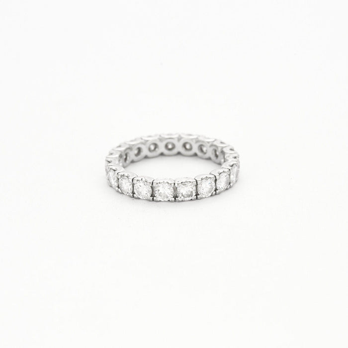 Bague 55 Alliance Américaine or blanc diamants 58 Facettes 240 565