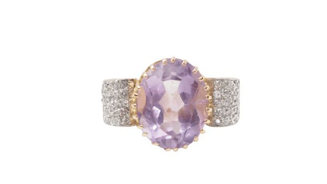 Bague 49 Bague noeud en or jaune, améthyste et diamants 58 Facettes 32678