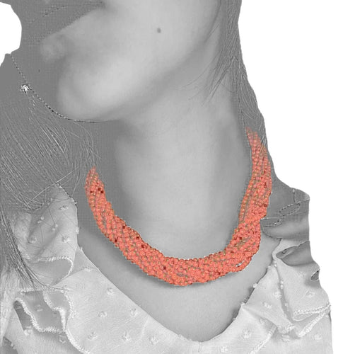 Collier Collier corail multi-rangs, fermoir en or jaune 18 carats 58 Facettes