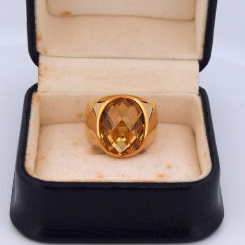 Vintage ring i 18 kt guld och citrin 58 Facettes AN553