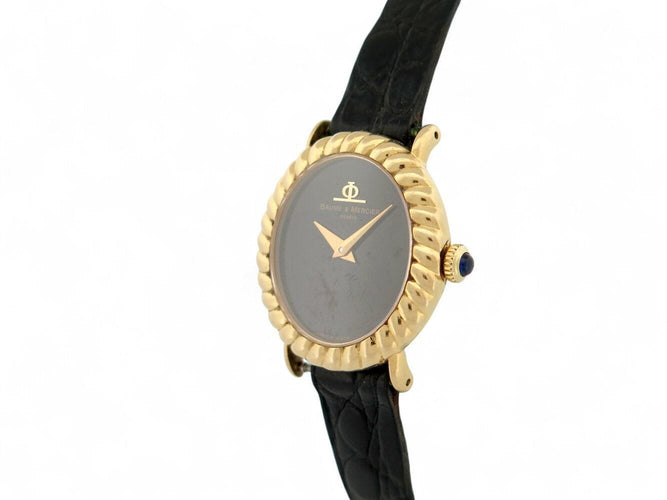 Montre vintage montre baume & mercier ovale 38336 en or jaune 18k mecanique lady 58 Facettes 271279