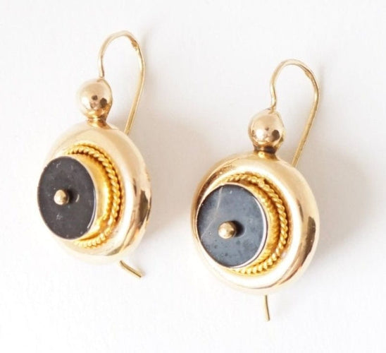 Boucles d'oreilles Boucles d'oreilles or jaune et disques en onyx 58 Facettes SQ9511654