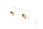 Boucles d'oreilles Boucles d'oreilles contemporaines en or jaune 18 carats serties d'émeraudes 58 Facettes B643