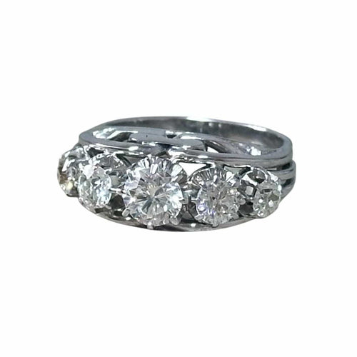 Bague 56 Bague jarretière diamants or et platine 1930 58 Facettes 334