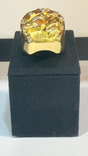 Bague 66 Bague or jaune et diamants , Fer à cheval 58 Facettes