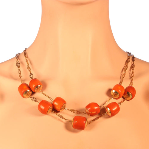 Collier Perles grandioses : un collier de corail monumental 58 Facettes 22235-0056