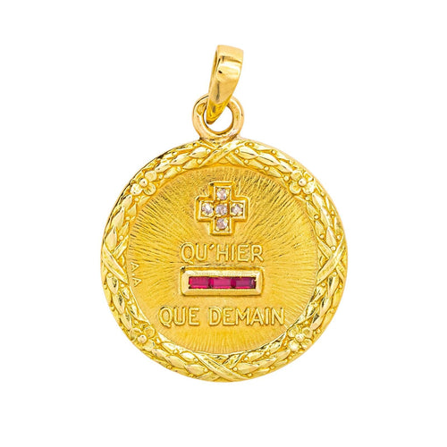 Pendentif Augis  Pendentif  Médaille   Or jaune Diamant, Rubis 58 Facettes 4418511CN