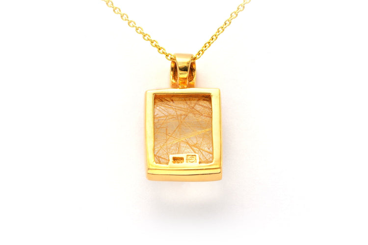 Pendentif Pendentif en or jaune et quartz rutilé 58 Facettes 19815