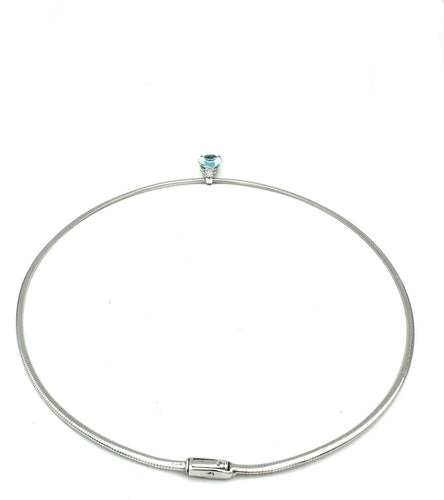 STERN. Ogrlica od belog zlata 18K, akvamarin i dijamanti 