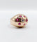 Bague 53 Bague dôme bombé art déco en or rose et diamant et rubis 58 Facettes A05230