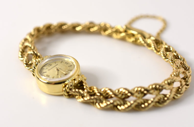 Montre Jaeger-LeCoultre - Montre femme, bracelet torsadé or jaune, 1954 58 Facettes JLC-100