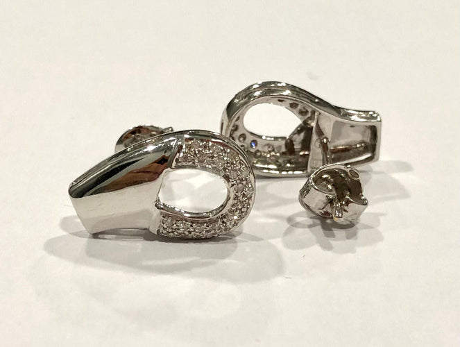 Boucles d'oreilles Boucles d’oreilles or blanc et diamants 58 Facettes