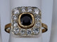 Bague 54 Bague Vintage Saphir Bleu et Diamants en or jaune 58 Facettes BA-147