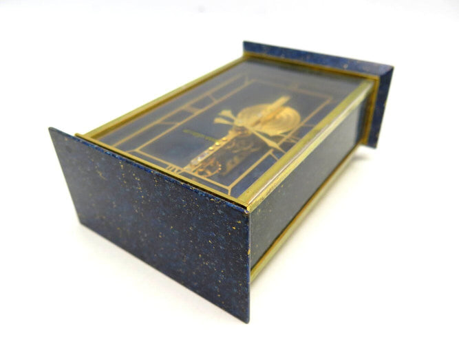 Montre pendule jaeger lecoultre 481 horloge baguette laiton lapis lazuli mecanique 58 Facettes 271807