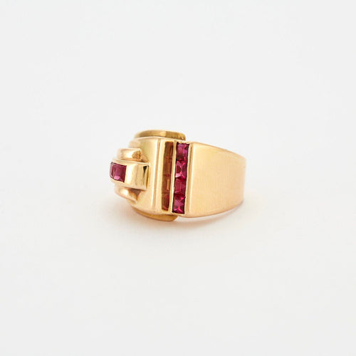 Ring Tank Yellow gold Ruby