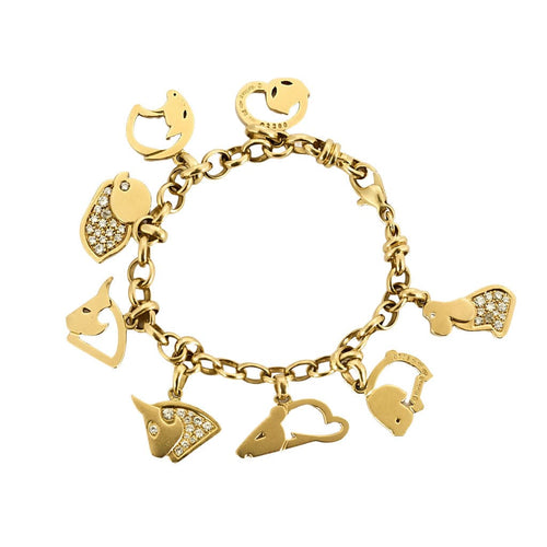 Bracelet MARINA B - Superbe et rare bracelet en or jaune et diamants 58 Facettes