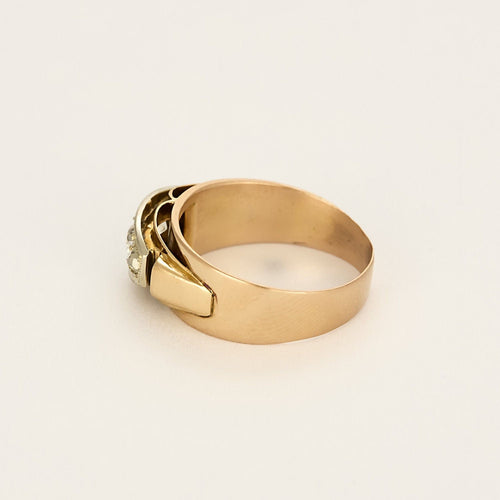 Bague 54.5 Bague en Or rose et or gris, diamants 58 Facettes CAN1339