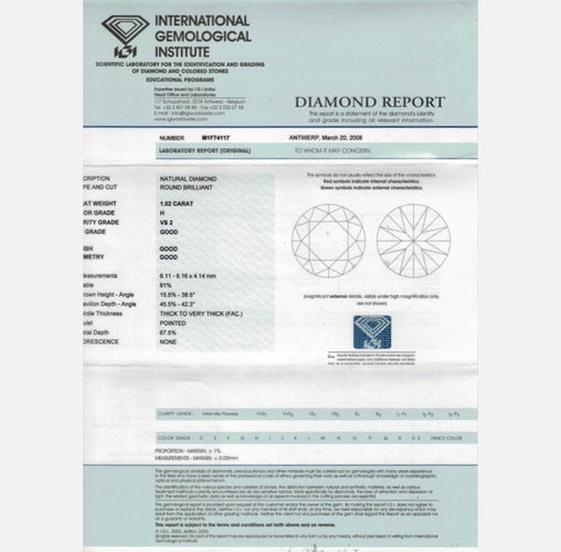 Bague 52-53 Solitaire en or gris 18 Cts avec diamant central de 1,02 Ct F-VS2 et trapezes 0,38 Ct - Certificat IGI - Taille 52-53 58 Facettes FB08338