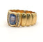 Bague 51 Bague Godronnée vintage or jaune sertie d'un saphir de Ceylan 58 Facettes