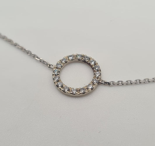 Bracelet Bracelet or blanc serti de diamants naturels 58 Facettes