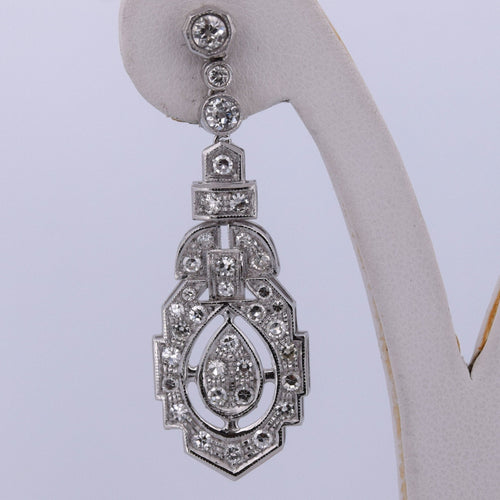 Boucles d'oreilles Boucles d'oreilles Art Déco en or blanc avec diamants 58 Facettes