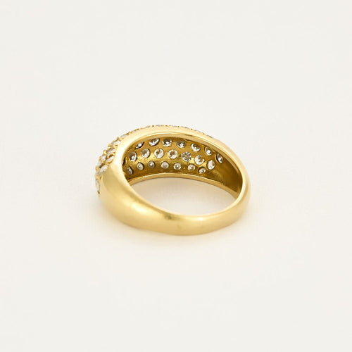 Bague 55 Bague bandeau or jaune et diamants 58 Facettes BG10