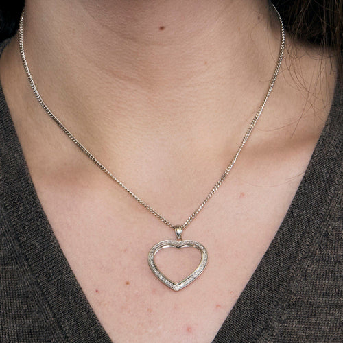 Pendentif Pendentif Coeur or blanc diamants 58 Facettes LP1115/16