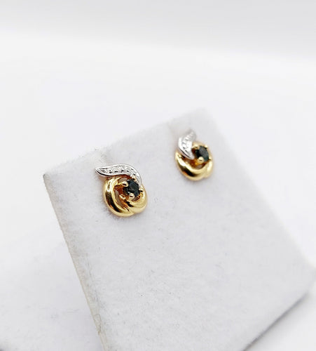 Boucles d'oreilles Puces d'oreilles vintage style art nouveau en or 18k et saphirs 58 Facettes A06585