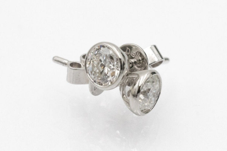 Boucles d'oreilles Platinum earrings with 1.00 ct diamonds, GIA certified 58 Facettes 11581