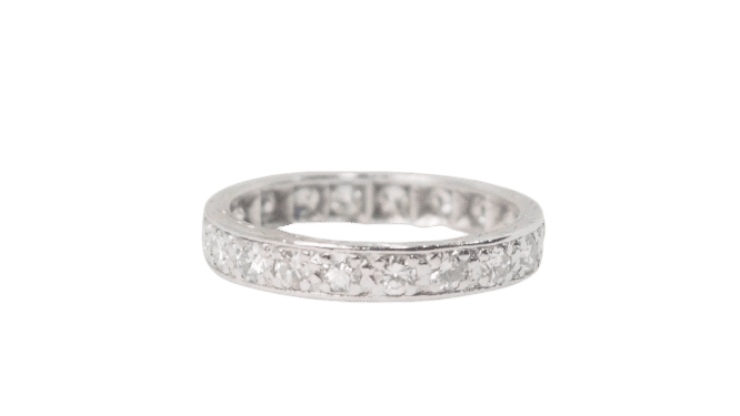 Wedding band American in white gold and 0.90ct diamonds 