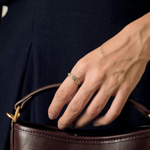 Bague 52 Alliance en or jaune et diamants 58 Facettes CRE0100X11