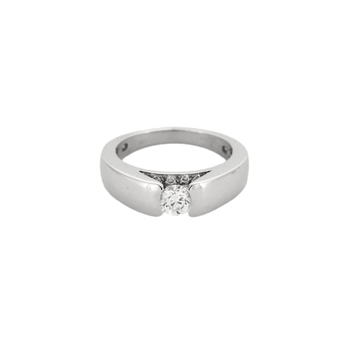 Bague 52 Bague solitaire en or blanc et diamants 58 Facettes GU296