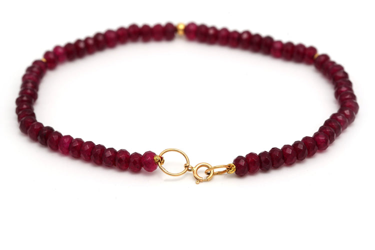 Bracelet Bracelet contemporain en or jaune serti de rubis 58 Facettes B587