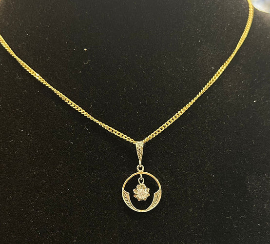 Pendentif Pendentif or jaune et blanc saphir 58 Facettes LP557/14