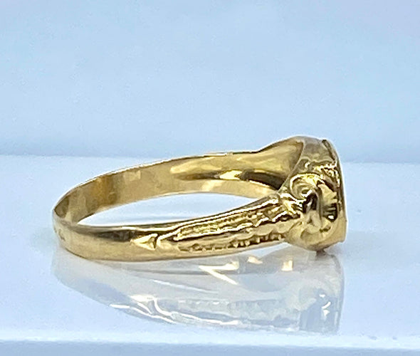 Sinetti 18 karaatin keltaista kultaa noin vuodelta 1900 