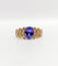 Bague 52 Bague jonc vintage en or 18k tanzanite 1,10 ct et diamants 58 Facettes B01020