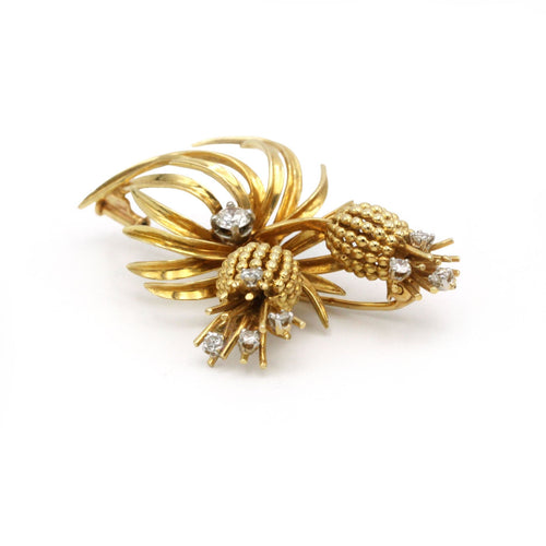 Broche Broche Ananas - Or jaune, Platine et Diamants 58 Facettes 250266R